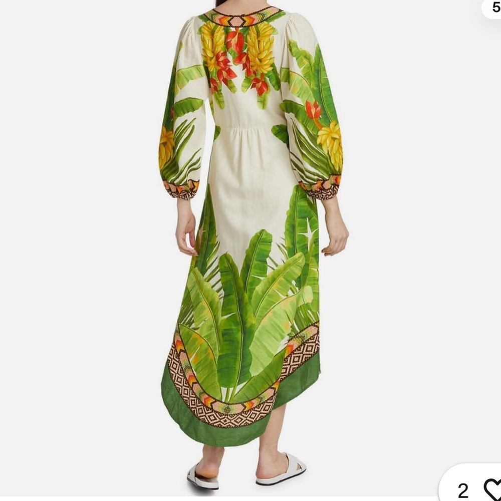 FARM RIO FRESH FOREST SCARF MIDI DRESS. NWOT. - Picture 4 of 4